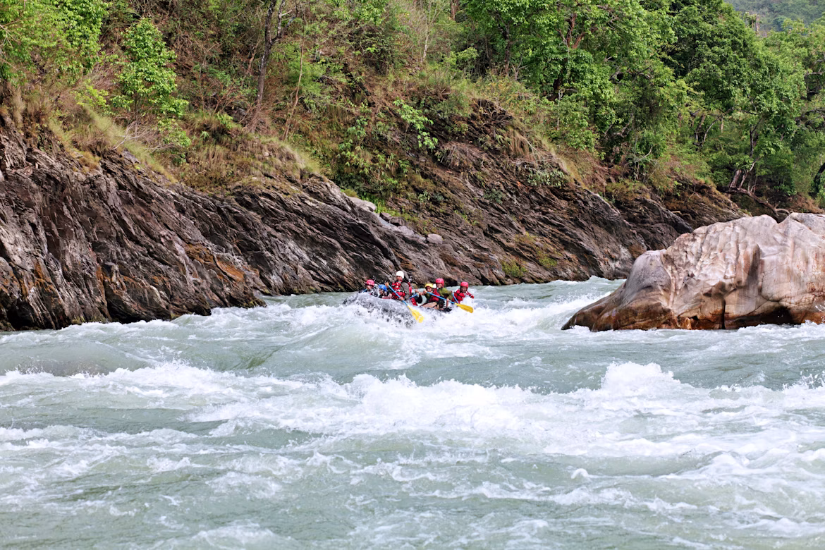 Scenic rafting experience in Nepal