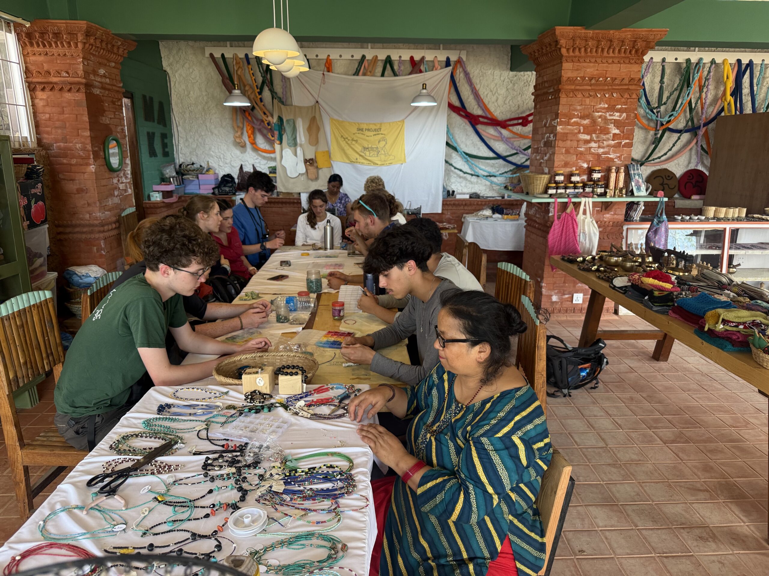 Volunteers working on a community project